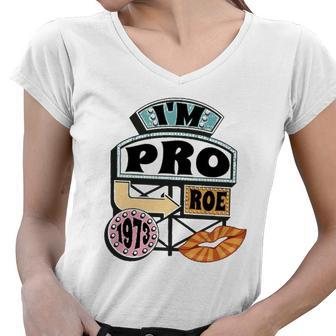 Reproductive Rights Pro Roe Pro Choice Mind Your Own Uterus Retro Women V-Neck T-Shirt | Mazezy