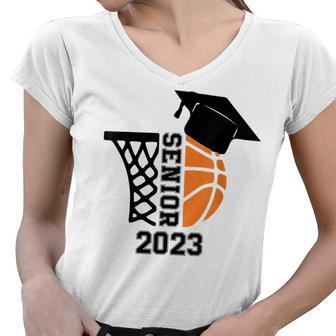 Senior 2023 Basketball Class Of 2023 Seniors Women V-Neck T-Shirt - Thegiftio UK
