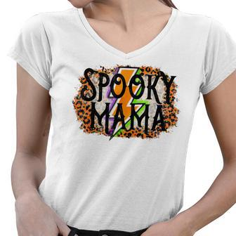 Spooky Mama Halloween Mama Mini Family Matching Costume Women V-Neck T-Shirt - Seseable