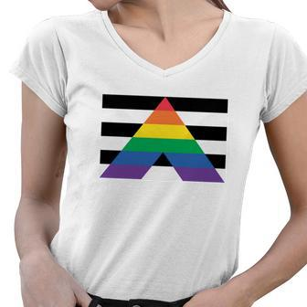 Straight Ally Lgbtq Support Tshirt Women V-Neck T-Shirt - Monsterry DE