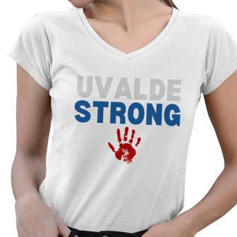 Texas Uvalde Strong Pray For Uvalde Robb Elementary Tshirt V2 Women V-Neck T-Shirt - Monsterry CA