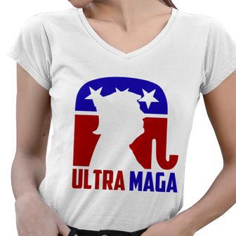 Ultra Maga Shirt Pro Trump Funny Anti Biden Republican Gift Tshirt Women V-Neck T-Shirt - Monsterry DE