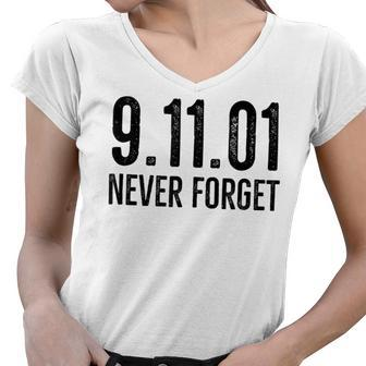 Vintage Never Forget Patriotic 911 American Retro Patriot V2 Women V-Neck T-Shirt - Seseable