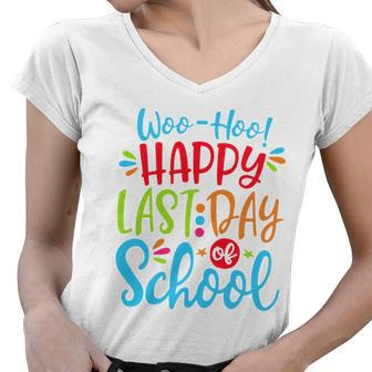 Woo Hoo Happy Last Day Of School V2 Women V-Neck T-Shirt - Monsterry AU