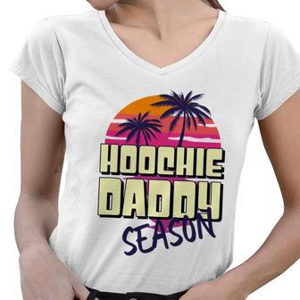 Hoochie Daddy Season Summer Beach Retro Fathers Day Gift Women V-Neck T-Shirt - Monsterry CA