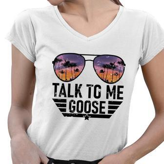 Talk To Me Goose Women V-Neck T-Shirt - Monsterry DE