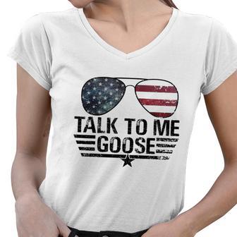 Talk To Me Goose Women V-Neck T-Shirt - Monsterry DE