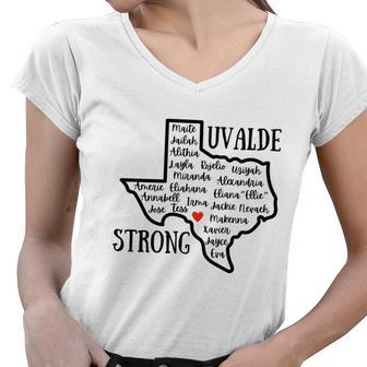 Uvalde Strong Remember The Victims Women V-Neck T-Shirt - Monsterry DE