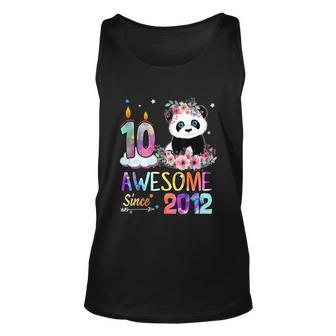 10 Years Old Awesome Since 2012 10Th Birthday Panda Unicorn Unisex Tank Top - Monsterry UK