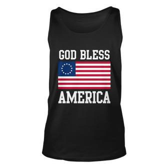 13 Star Flag Usa Betsy Ross God Bless America 4Th Of July Gift Unisex Tank Top - Monsterry DE