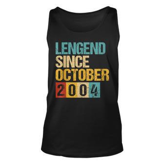18 Years Old Gifts Legend Since October 2004 18Th Birthday V3 Men Women Tank Top Graphic Print Unisex - Thegiftio UK