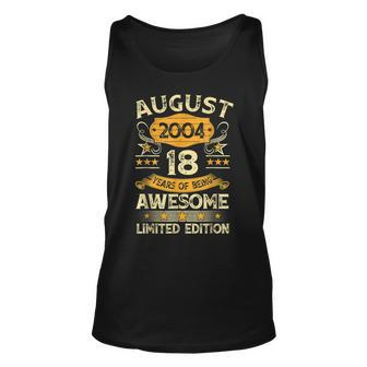 18 Years Old Gifts Vintage August 2004 18Th Birthday Gifts Men Women Tank Top Graphic Print Unisex - Thegiftio UK