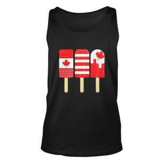 1St Of July Popsicle Red White Funny Canadian Flag Patriotic Unisex Tank Top - Monsterry