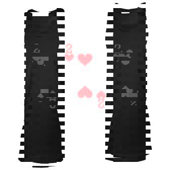 2 Of Hearts - Playing Card Halloween Costume Men Women Tank Top Graphic Print Unisex - Thegiftio UK