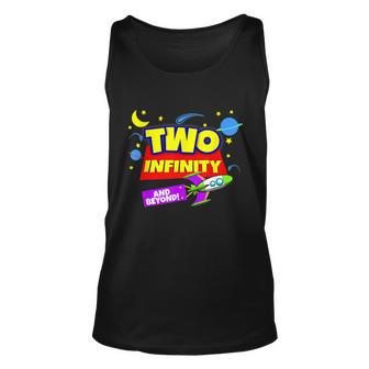 2 Year Old Two Infinity And Beyond 2Nd Birthday Boys Girls Unisex Tank Top - Monsterry