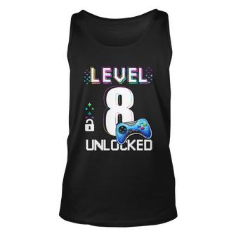 Level 8 Unlocked Video Game 8Th Birthday Boy Gamer Unisex Tank Top