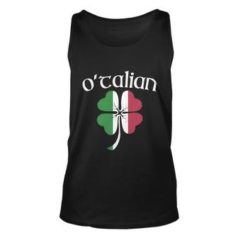 Otalian Funny Italian Irish St Patricks Day Shamrock Flag Gift Unisex Tank Top
