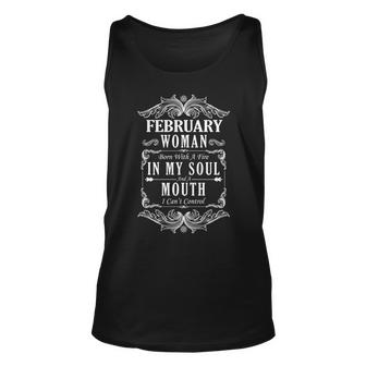 February Woman Funny Birthday Graphic Design Printed Casual Daily Basic Unisex Tank Top