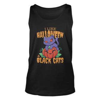 I Like Halloween And Black Cats Graphic Design Printed Casual Daily Basic Unisex Tank Top