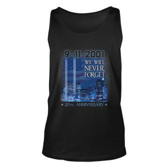 20Th Anniversary 911 We Will Never Forget Graphic Design Printed Casual Daily Basic Unisex Tank Top - Thegiftio UK