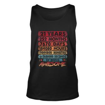 21St Birthday 21 Years Old Vintage Retro 252 Months Birthday Tshirt Unisex Tank Top - Monsterry AU