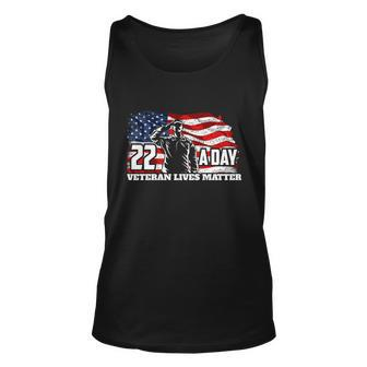22 Per Day Veteran Lives Matter Suicide Awareness Usa Flag Gift Graphic Design Printed Casual Daily Basic Unisex Tank Top - Thegiftio UK