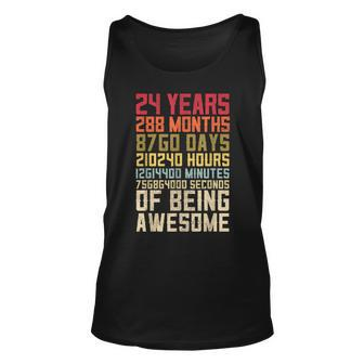 24Th Birthday For Men Women 24 Years Of Being Awesome Unisex Tank Top - Seseable