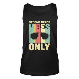 2Nd Grade Vibes Only Glassess Back To School Unisex Tank Top - Monsterry
