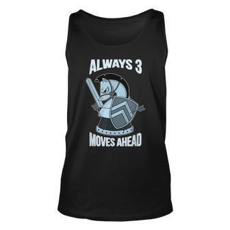 3 Moves Ahead Knight Chess Gift Idea For Nerdy Kids Unisex Tank Top - Seseable