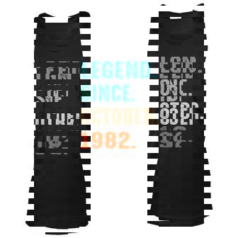 40 Years Old Gifts Legend Since October 1982 40Th Birthday V2 Men Women Tank Top Graphic Print Unisex - Thegiftio UK
