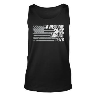 44 Year Old Awesome Since August 1978 Gifts 44Th Birthday Men Women Tank Top Graphic Print Unisex - Thegiftio