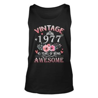 45 Year Old Made In Vintage 1977 45Th Birthday Unisex Tank Top - Seseable