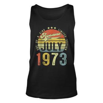 49 Years Old Funny Awesome Since July 1973 49Th Birthday Men Women Tank Top Graphic Print Unisex - Thegiftio