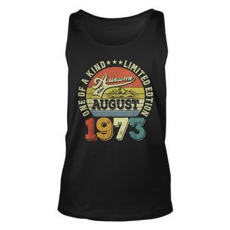 49 Years Old Gifts Awesome Since August 1973 49Th Birthday Men Women Tank Top Graphic Print Unisex - Thegiftio