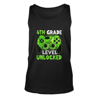 4Th Grade Level Unlocked Graphic Video Gamer Back To School Unisex Tank Top - Monsterry