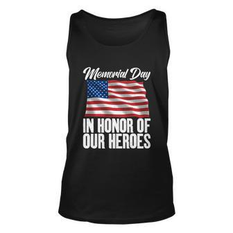 4Th July Memorial Day In Honor Of Our Heroes Memorial Day Cool Gift Unisex Tank Top - Thegiftio UK