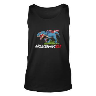 4Th July Trex America Dinosaur Independence Day Unisex Tank Top - Monsterry