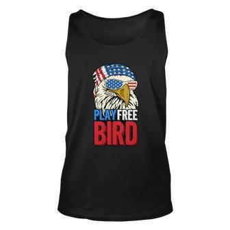 4Th Of July American Flag Bald Eagle Mullet Play Free Bird Gift Unisex Tank Top - Monsterry CA