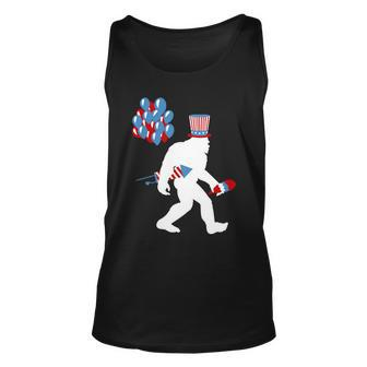 4Th Of July Bigfoot Baloons Firecracker Unisex Tank Top - Monsterry AU