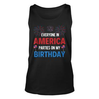 4Th Of July Birthday Funny Birthday Born On 4Th Of July Unisex Tank Top - Seseable