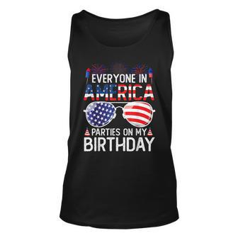 4Th Of July Birthday Gifts Funny Bday Born On 4Th Of July Unisex Tank Top - Seseable