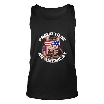 4Th Of July Cat American Flag Glasses Unisex Tank Top - Monsterry UK