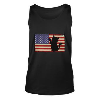 4Th Of July Cat Meowica Cat Lover Unisex Tank Top - Monsterry
