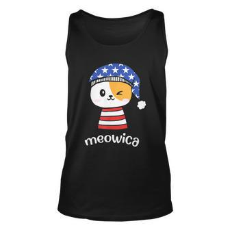 4Th Of July Cat Meowica Independence Day Patriot Usa Flag Unisex Tank Top - Monsterry UK