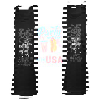 4Th Of July Food Party In The Usa Funny Hot Dog Lover Unisex Tank Top - Seseable