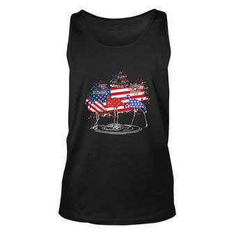 4Th Of July Funny American Flag Flamingo Party Unisex Tank Top - Monsterry