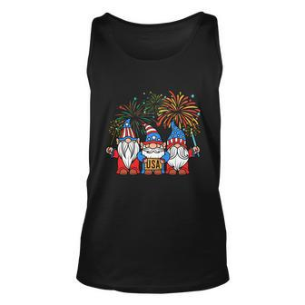 4Th Of July Funny Patriotic Gnomes Usa Pride American Flag Unisex Tank Top - Monsterry