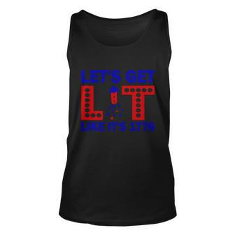 4Th Of July Lets Get Lit Fire Work Proud American Unisex Tank Top - Monsterry