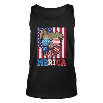 4Th Of July Merica American Cat Lover Unisex Tank Top - Monsterry