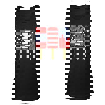 4Th Of July Popsicle Red White Blue American Flag Patriotic Men Women Tank Top Graphic Print Unisex - Thegiftio UK
